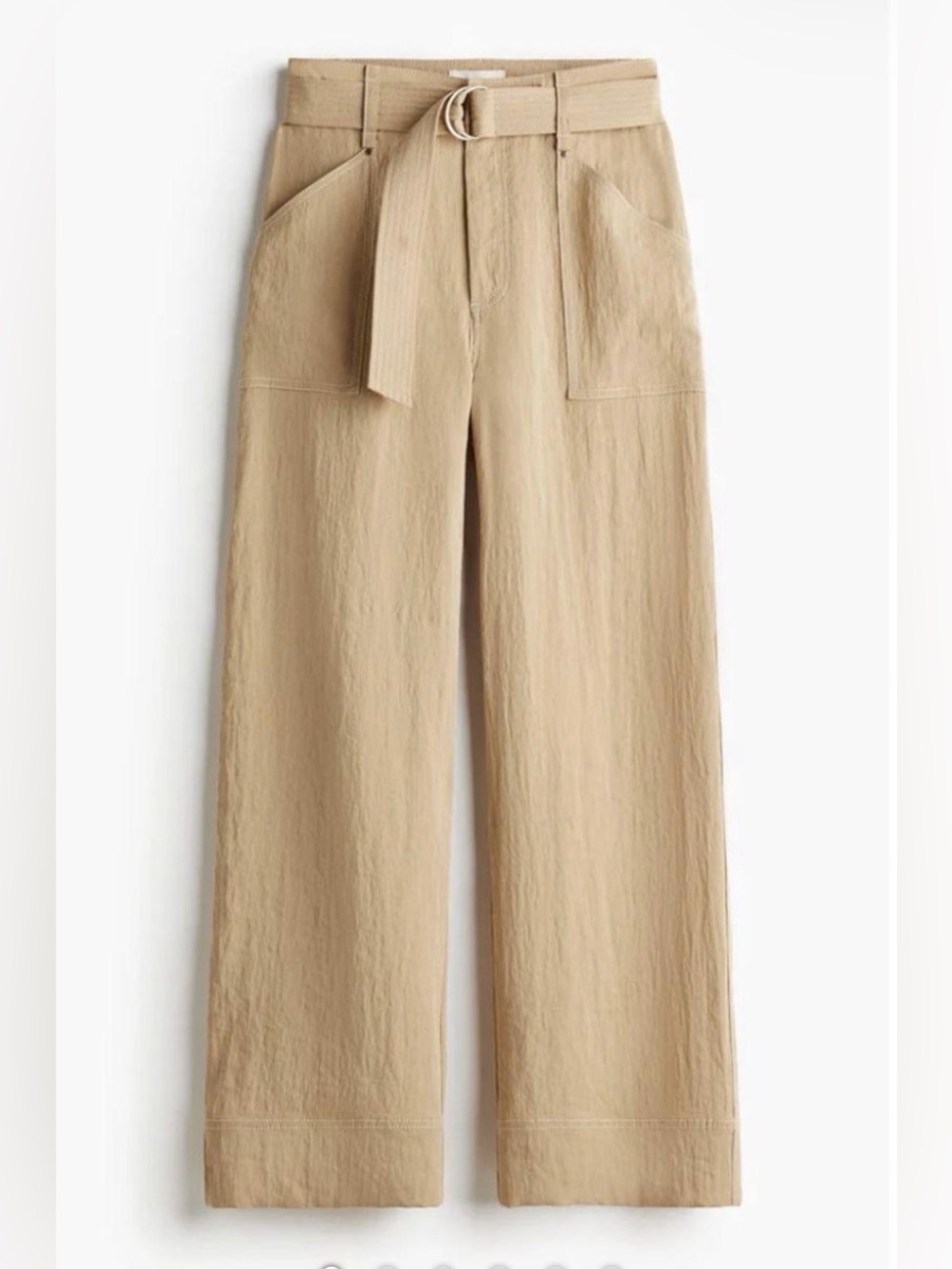 H&M Wide-Leg High-Rise Belted Trouser